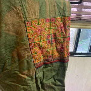 Authentic hemp Thai hill tribe hand embroidered harem pants.